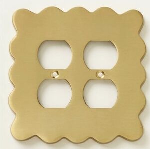 Anthropologie Brushed Brass Wiggle Switch Plate, NWT
